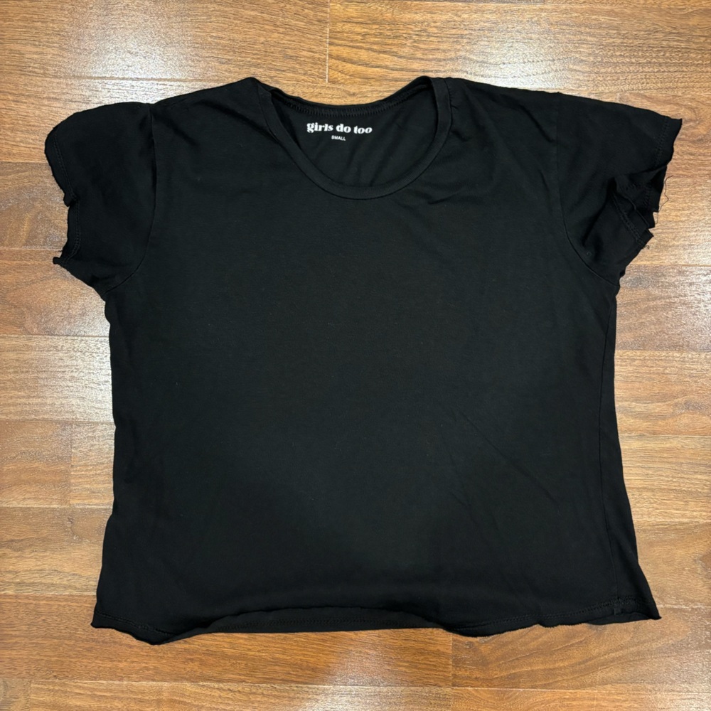 Girls Do Too Black Basic T-Shirt Tee Basic Base Layer Uniform size Small